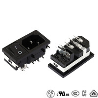 Prise IEC C13 C14 C19 avec prise de bureau 2-en-1 commutée pour CE pour entrée d'alimentation industrielle IP22 15A