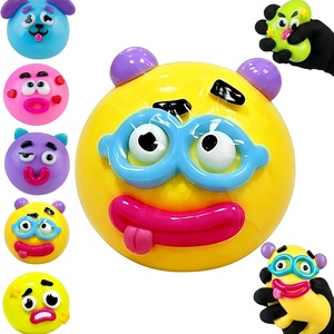Colorful Funny Face Squishy Stress <b>Balls</b> Soft Bouncy TPR Toys for Kids Unisex Fidget Playthings 2 to 4 Years Age Range - Product Image 5