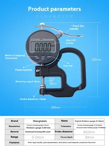 Display digitale percentuale micrometro spessore misuratore strumento misuratore 0.001mm pellicola di carta in pelle pannello Anti goccia imballaggio - Product Image 2