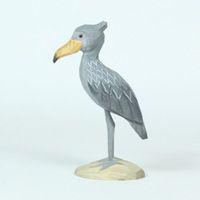 Ornement en bois sculpté à la main en forme de tête de baleine ou de cigogne, simulation d'oiseau, décoration de bureau, artisanat en bois