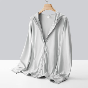Vêtements d'été en toile de soie glacée anti-UV coupe-vent pour hommes, manteau léger respirant à séchage rapide, confortable et tendance pour l'extérieur - Product Image 2