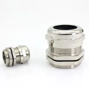 Waterproof Metal Cord Grips ISO Metric Size M24 Nickel Plated Brass Cable Glands M Type IP68 M24*1.5 Cable Connector Fittings