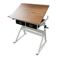 Table à dessin pour architectes multifonctionnelle, inclinable, à angle réglable, avec 2 rangements et manivelle