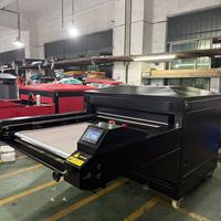 Machine de transfert thermique hydraulique grand format 100x120 à double station automatique pour motifs sur T-shirts, sweats à capuche, sacs et plus encore