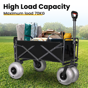 9 इंच समुद्र तट इलेक्ट्रिक स्टेनलेस स्टील चार पहिया कैंटर कार्ट तह ट्रॉली मंच पोर्टेबल शॉपिंग पुशकार्ट आउटडोर उपकरण - Product Image 6