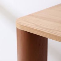 Vente en gros de meubles en bois d'usine Wa-bi Table de salle à manger ovale moderne nordique 4 places rectangulaire en bois massif