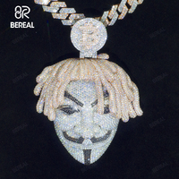 Colgante personalizado chapado en oro Vvs Moissanite 3D Iced Out Hip Hop estilo redondo corte brillante diamante 925 colgante de plata