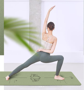 Tapis de yoga ovale antidérapant en caoutchouc naturel écologique MD Fitness, 5 mm, logo PU givré, imperméable, durable, avec poignée de transport - Product Image 6