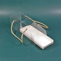 Boîte à gâteaux de mariage et d'anniversaire de nouvelle conception, double ouverture, en plastique PET, base en papier blanc, boîte d'emballage transparente pour gâteaux