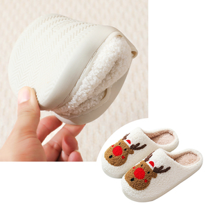 Novedad 2024 Pantuflas para el Hogar Zapatillas Acogedoras de Felpa para Interiores con Patrón de Santa Claus y Árbol de Navidad Pantuflas Cálidas de Algodón para Invierno Venta al por Mayor - Product Image 2