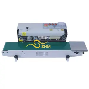 FR770 Automatic ribbon code printing continuous band plastic bag sealer sealing machine from factory directly sell