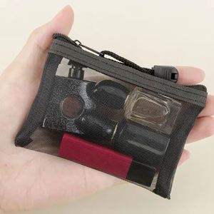 Portable Short Wallet New Mesh Zipper Coin Purse Mesh Card Holder <b>Make</b> <b>up</b> Organizer <b>Bag</b> - Product Image 2