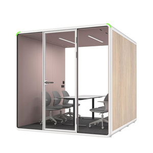 Cabina de oficina modular para interiores con aislamiento acústico, cabina de reuniones con toma de corriente integrada, ventilación, cabina de oficina grande - Product Image 3