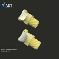 Raccord rapide en plastique avec valve intégrée BRT, filetage mâle 1/4 3/8, vannes d'arrêt pour pompes hydrauliques
