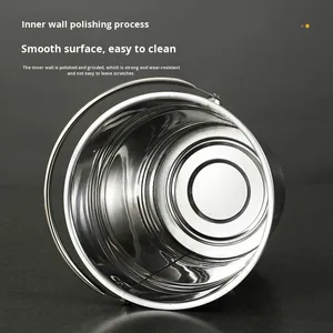 Cubo de Hielo Cilíndrico Moderno de Acero Inoxidable Grueso de Chaozhou con Asa para Bar, para Cerveza y Vino Tinto <span class=keywords><strong>TKV</strong></span> - Product Image 5