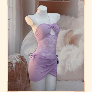 Lencería Erótica Golden Shuttle, Camisón Transparente con Cuello Halter y Aberturas para Mujer, Falda Ajustada de Encaje Pura y Tentadora 8149 - Product Image 4