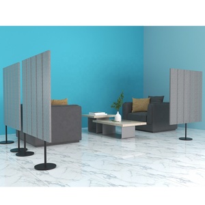 Plancher de bureau debout diviseur de pièce pliant en polyester portable mobile et mur mobile insonorisé pour écran - Product Image 4