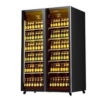 Réfrigérateur à boissons refroidi par air pour supermarché en gros, équipement de réfrigération commercial, porte en verre, refroidisseur à bière