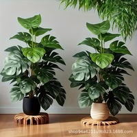 Plante artificielle Monstera en soie verte, fausse fleur, ornement décoratif style INS, petite plante en pot, art nordique pour salon