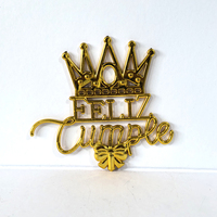 Prix d'usine – Décoration de gâteau « Feliz Cumple » en plastique plaqué, lettres script, pour anniversaire espagnol, décoration de fête Quinceañera