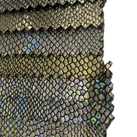 Cuero Sintético de Piel de Serpiente Rista de 0.6mm, Ecológico, con Acabado Térmico y Resistente a la Abrasión, para Encuadernación y Accesorios