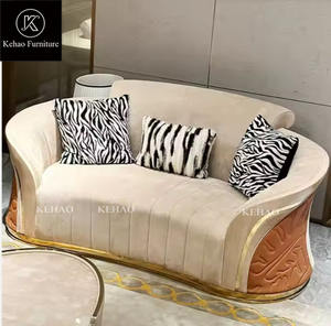 Villa Rumah coklat disesuaikan tampilan yang indah <span class=keywords><strong>Sofa</strong></span> lengkung mewah kulit Nubuck asli ruang tamu Modern <span class=keywords><strong>Sofa</strong></span> melengkung - Product Image 5