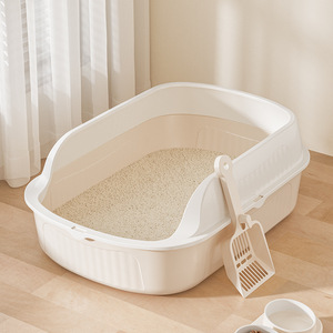 <b>Extra</b>-<b>large</b> semi-enclosed litter <b>box</b>, splash-proof cat litter <b>box</b>, giant open litter <b>box</b> for kittens, available for wholesale. - Product Image 1