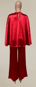 Conjunto de 2 Piezas Casual para Mujer, Camiseta de Satén con Mangas Murciélago y Pantalones Anchos a la Moda - Product Image 6