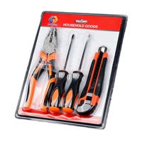 Ensemble de 4 couteaux utilitaires en acier au carbone pour la maison, comprenant des pinces et des tournevis, ensemble d'outils manuels OEM pour la réparation et la décoration de la maison