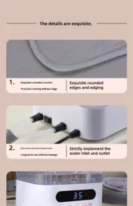 Coperta Riscaldante ad Acqua con Controllo della Temperatura a Zona Singola 20-65 ℃   Scaldacuscino Silenzioso con Pompa BLDC in Poliestere per Casa e Hotel - Product Image 5