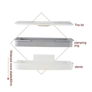 Support de rangement mural en plastique pour sacs poubelles de cuisine, avec crochets et étagère de séchage, vente en gros - Product Image 3