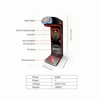 Machine de boxe d'arcade en gros pour usine, machine de test de force de frappe à vendre, idéale pour centre de jeux à fort rendement