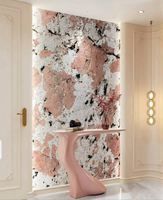 Dalle de quartz rose diamanté Pandora pour mur et comptoir de luxe de villa et d'hôtel