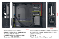OEM Mini Slim Office Popular ATX/M-ATX Computer Case&Towers PC Gaming Case for Desktop USB3.0 With Dust Screen with Stand