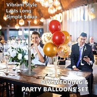 Kit de support de ballons DIY pour table, avec base et tiges à ballons, pour décorations de fête d'anniversaire, de remise de diplôme et de mariage