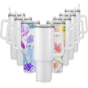 Gobelets isothermes en acier inoxydable de 40 oz avec poignée, sublimables, pour cadeaux personnalisés et designs sur mesure - Product Image 1