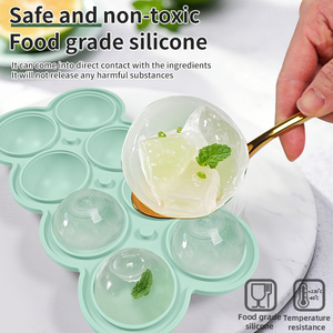 ถา<span class=keywords><strong>ด</strong></span>น้ำแข็งซิลิโคนทรงกลม 8 ลูก พร้อมฝาปิด ซ้อนกันไ<span class=keywords><strong>ด</strong></span>้ ง่ายต่อการปล่อยน้ำแข็ง สำหรับวิสกี้ ค็อกเทล ปลอดสาร BPA - Product Image 4