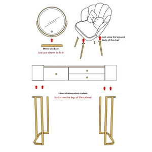 Mobilier moderne intelligent et luxueux Coiffeuse de princesse multifonctionnelle Armoire latérale avec chaise miroir Ensemble de commodes pour chambre à coucher - Product Image 4
