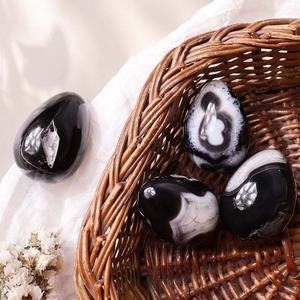 Vente en gros de pierres de guérison en cristal naturel poli de qualité supérieure, œuf d'agate noire druzy, pour la décoration de la maison et les cadeaux de vacances - Product Image 2
