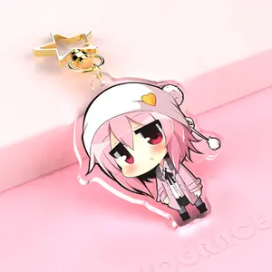 Yiwu Vograce Cartoon Anime Acrylic Keychain Fashion Cheap Oem Custom Clear/Plastic/Transparent Metal Charms For Gift