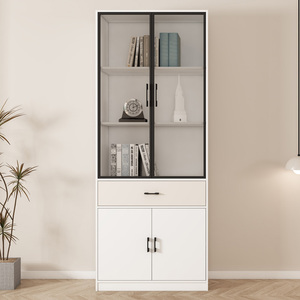 Design Student School <strong>White</strong> Office Luxury Wooden <strong>Bookcases</strong> 2-Doors <strong>Corner</strong> Children Bookshelf With Cabinet - Product Image 1