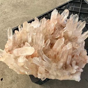 Vente en gros de grappes de cristaux naturels de guérison, grandes grappes de quartz blanc transparent pour la décoration de la maison - Product Image 1