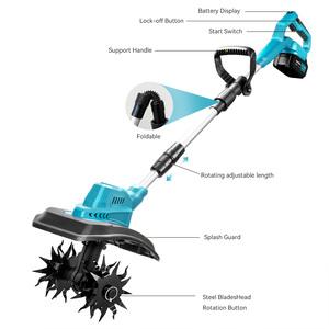 Battery Operated Cordless Tiller for Gardening 9in Tilling Width Lightweight Small <b>Powered</b> Rototiller Patio Pots Garden 9-inch W - Product Image 6