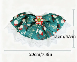 وشاح فاخر جديد للحيوانات الأليفة لعيد الميلاد - قماش ساتان قابل للطي للقطط والكلاب - Product Image 4