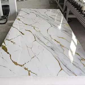 1200x2400mm UV Coating Wall Decorative Panel Pvc Marble Surface Design Sheet