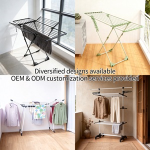 Séchoir à <span class=keywords><strong>linge</strong></span> pliant autoportant en métal, type aile, avec pinces à chaussettes, gain de place, portable pour intérieur et balcon - Product Image 4