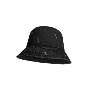 Cappello da Pescatore in Denim Lavato all'Ingrosso, Cappello Divertente per Feste all'Aperto e Viaggi con Ricamo di Piccole Bacche - Product Image 3
