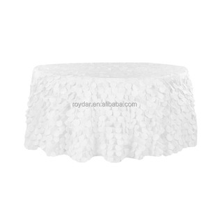 Nappe ronde élégante pour banquet Nappe de mariage en <span class=keywords><strong>taffetas</strong></span> à volants - Product Image 6