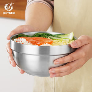 Bol à soupe anti-brûlure à double couche en acier inoxydable poli moderne et épais 316 pour cafétéria étudiante à usage domestique - Product Image 3