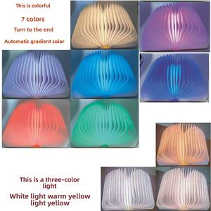 彩色USB充电折叠触摸发光二极管书灯发光多色夜纸灯书夜灯 - Product Image 5